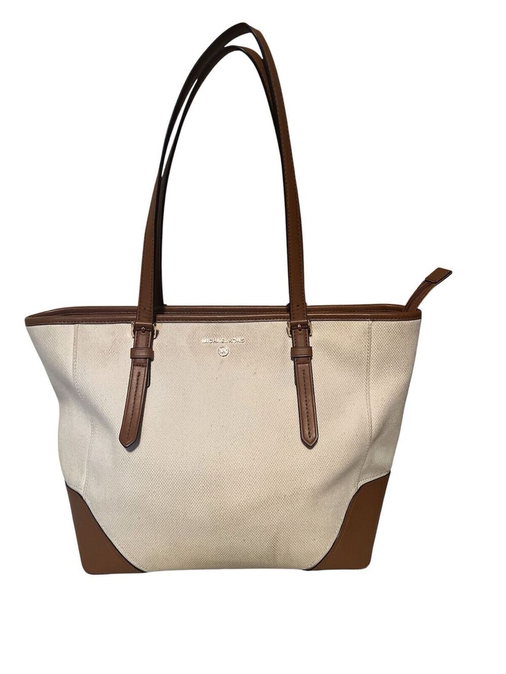 MK27. Michael Michael Kors Aria two-tone canvas tote bag